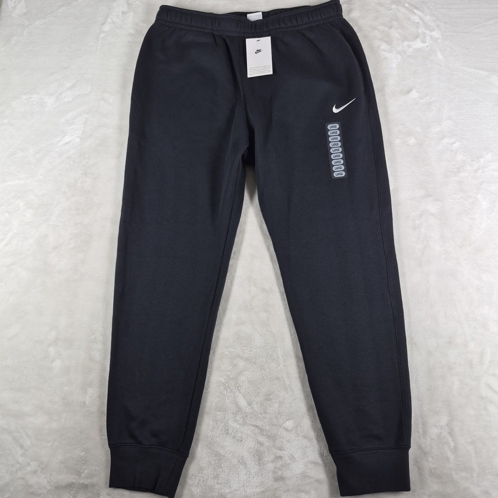 Nike Sportswear Club Fleece Jogger Pants Men's Large Black Gym Training NWT